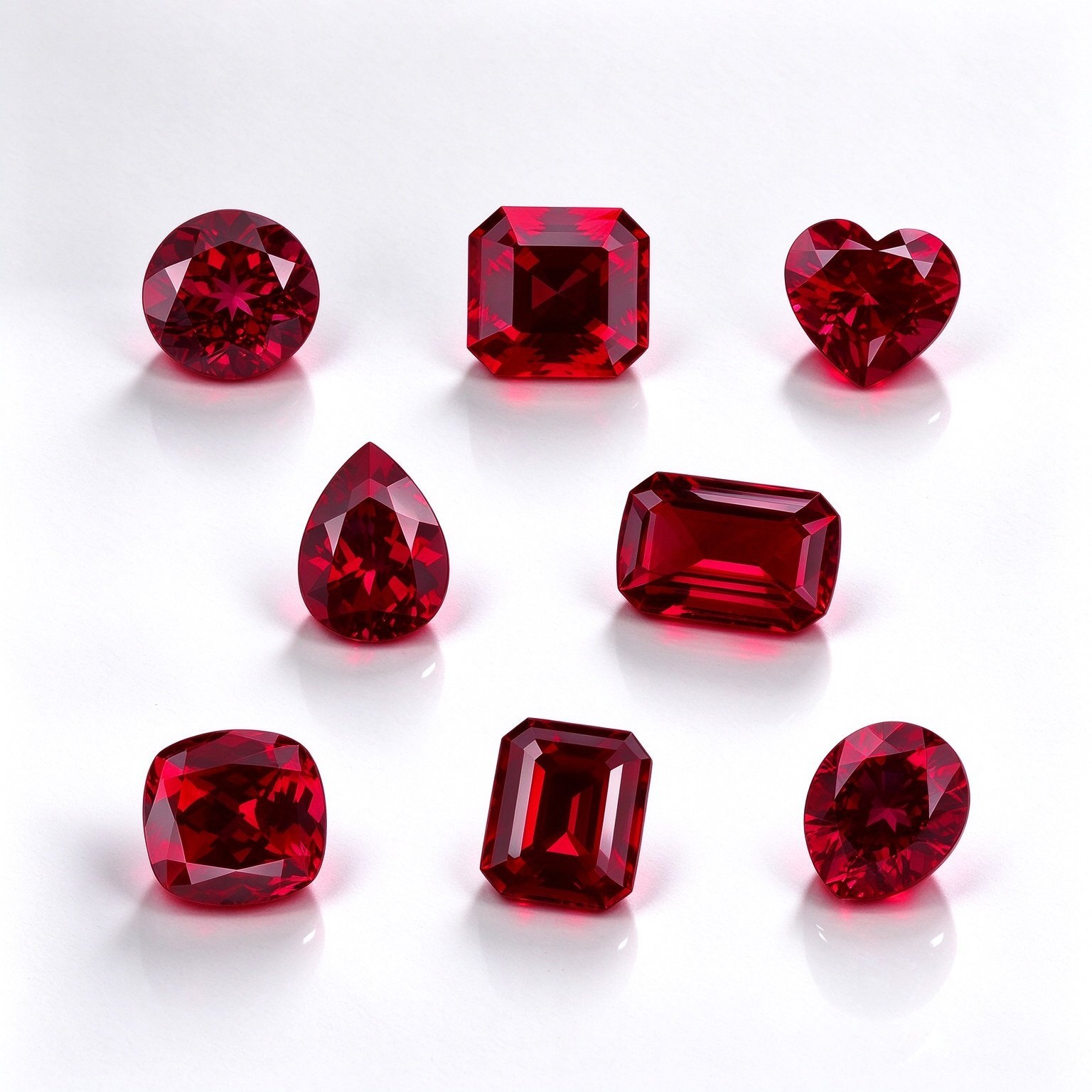 Lab-Grown Ruby, vivid red, round 6 mm